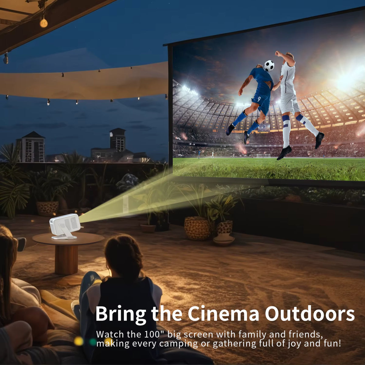 Smart Projector Native 1080P 4K Supported WiFi 6 Auto Focus